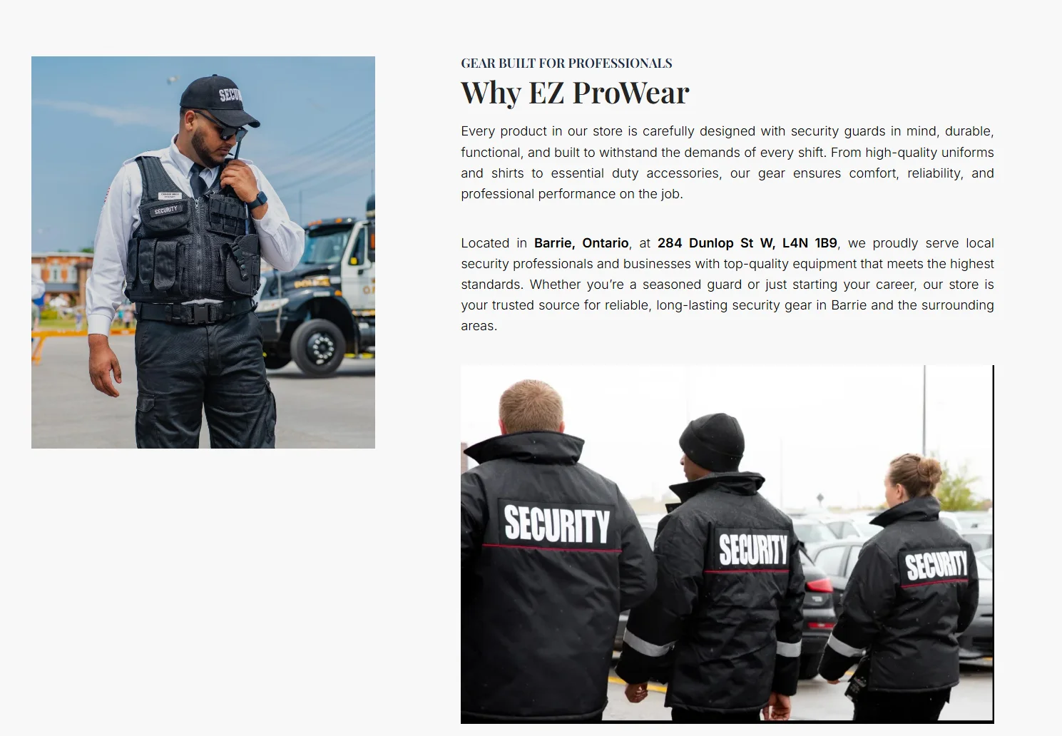 EZ ProWear Design Approach