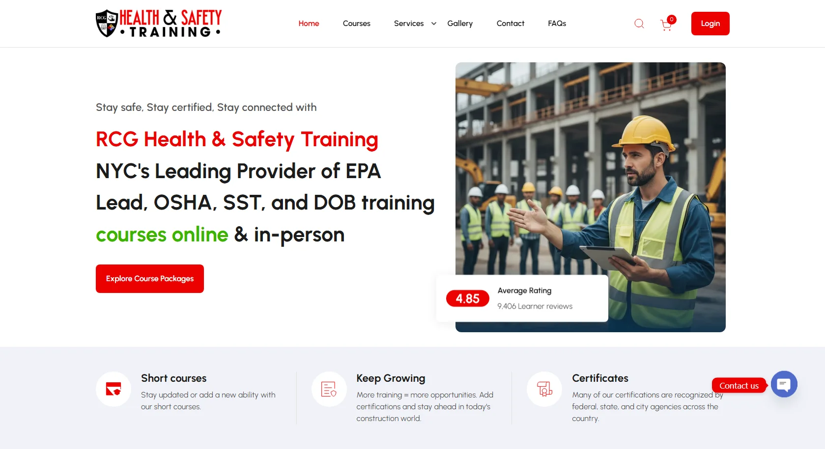 RCG Health & Safety Training Website