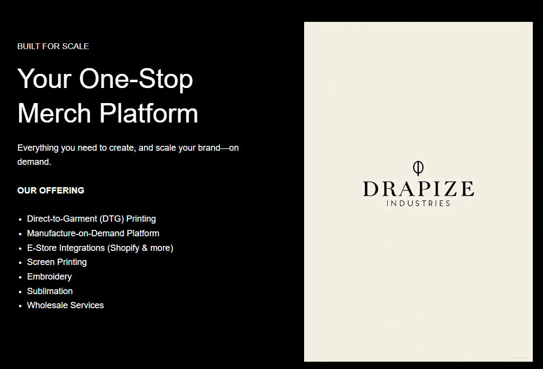 Drapize Homepage